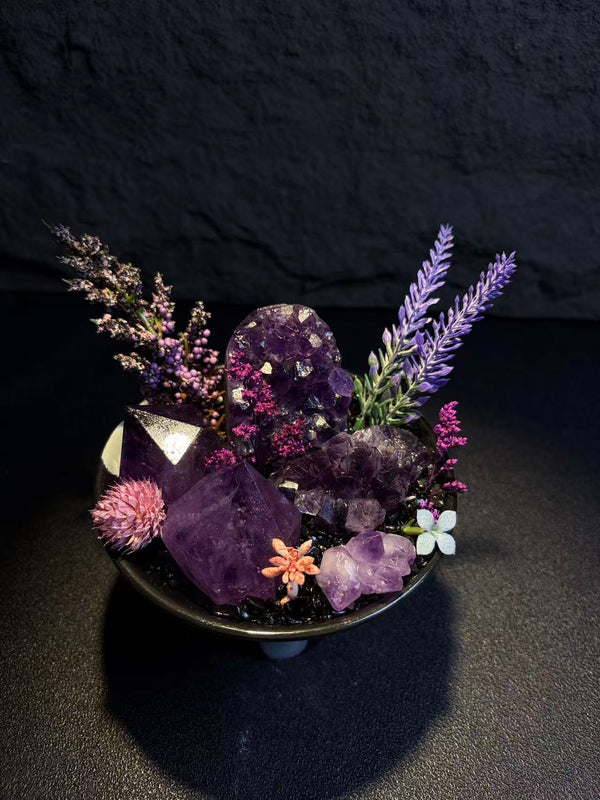 Amethyst Meditation Crystal Bonsai Landscape