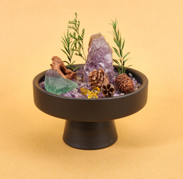 Amethyst Geode Calming Energy Crystal Bonsai Landscape