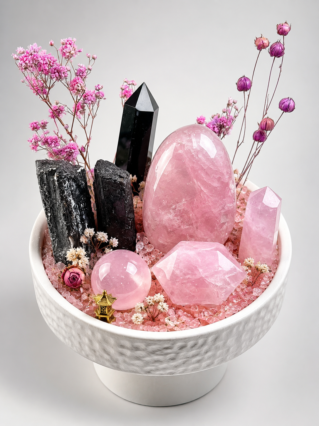 Rose Quartz Love Crystal Bonsai Terrarium