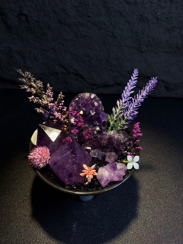 Amethyst Meditation Crystal Bonsai Landscape