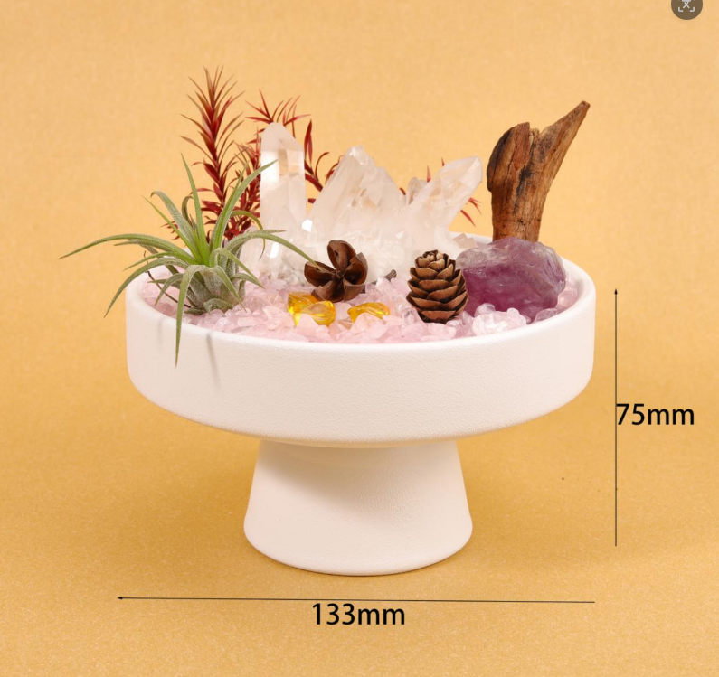 Clear Quartz & Amethyst Purification Crystal Bonsai Terrarium