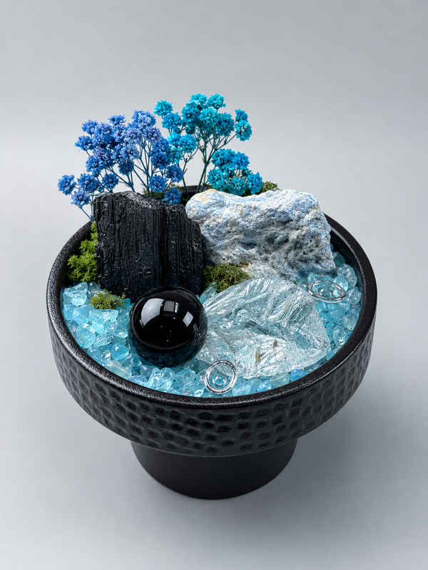 Blue Protection Crystal Bonsai Landscape